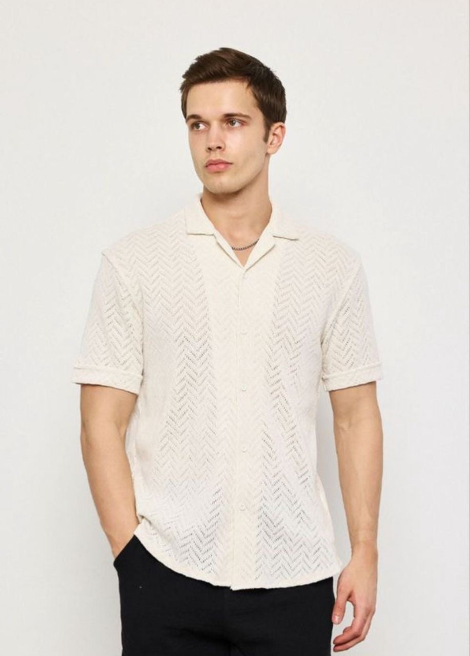 Chevron-weave shirt