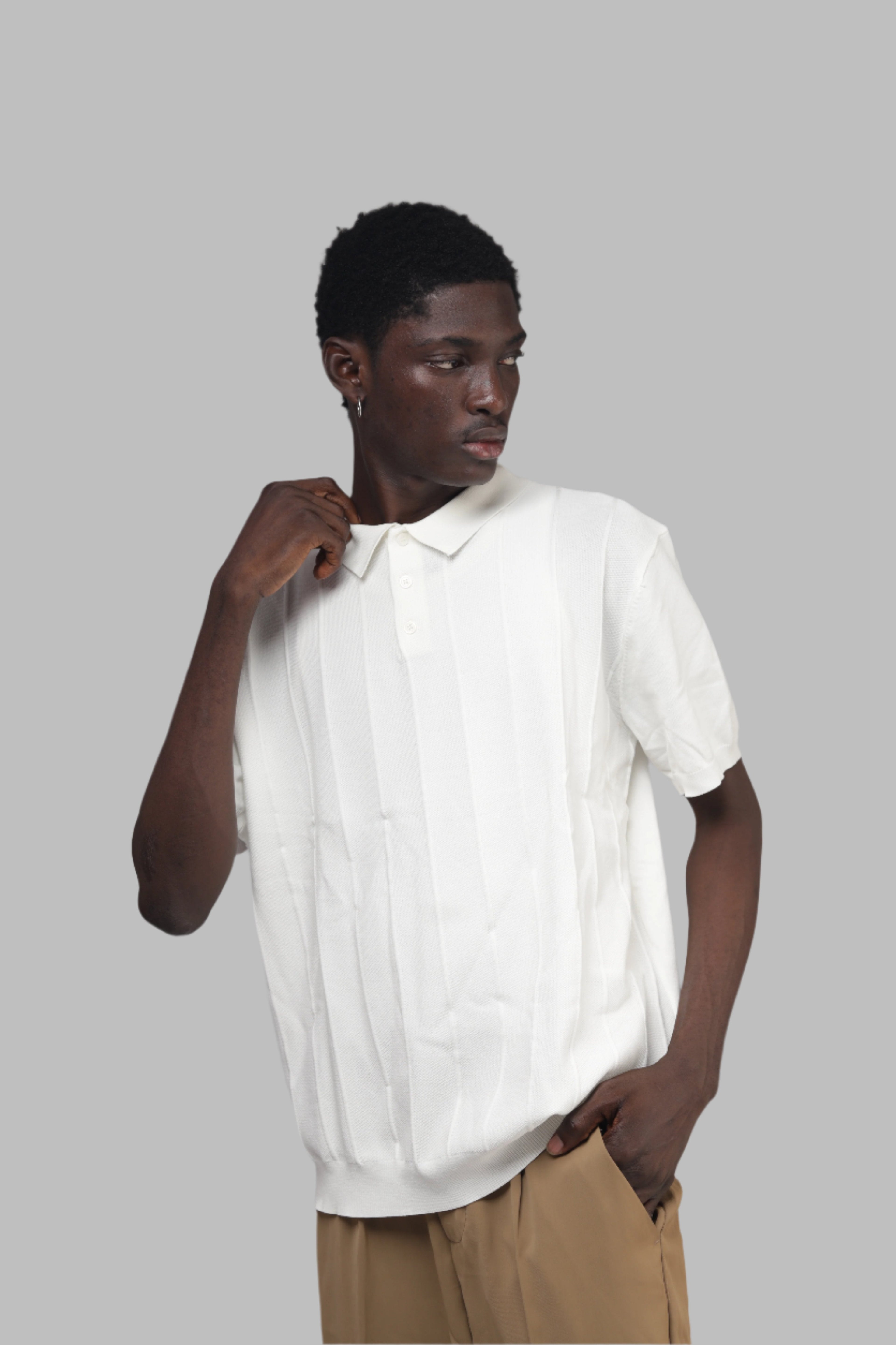 Linear Knit polo