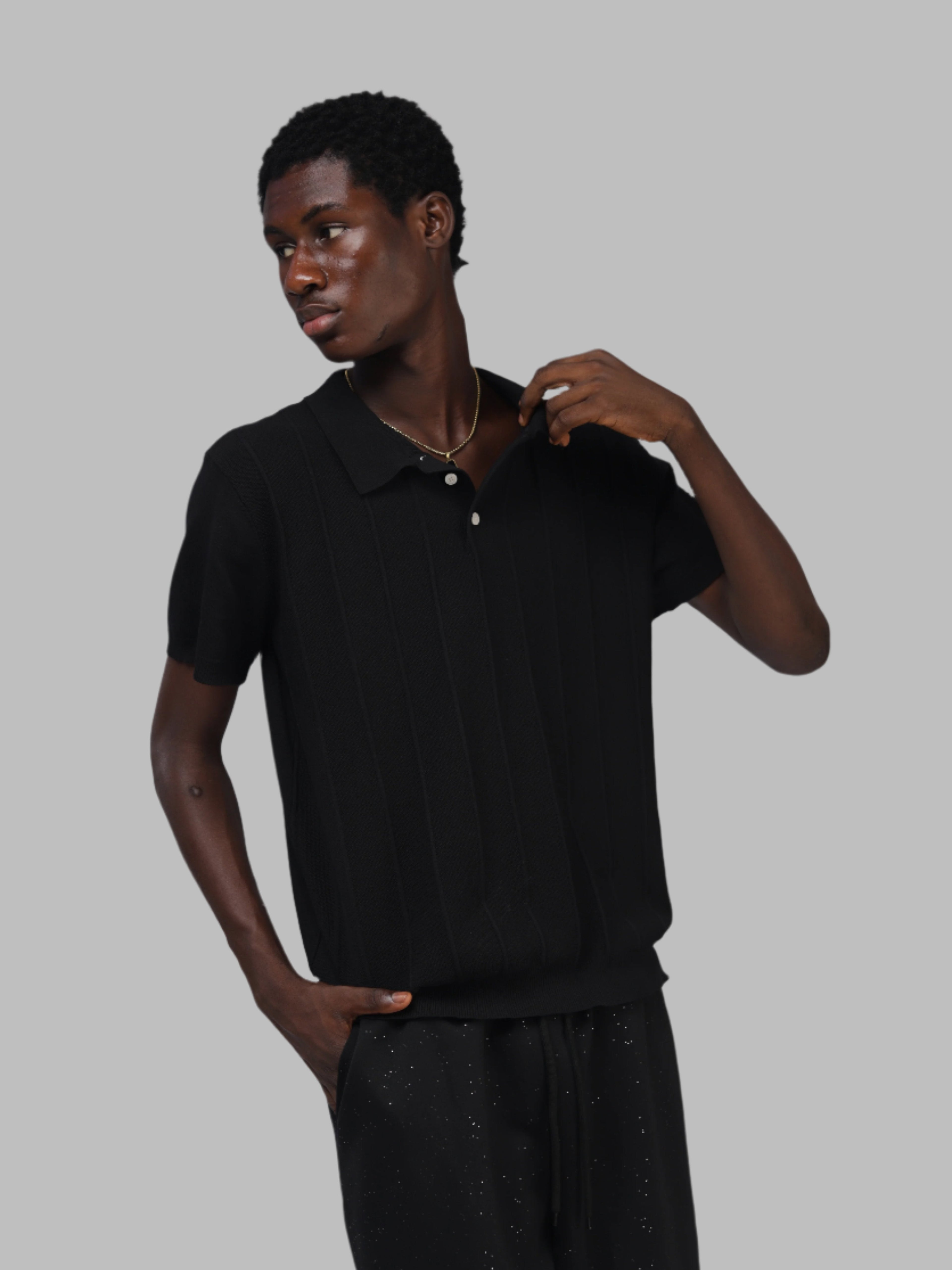 Linear Knit polo